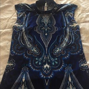 INC TOP, multi color blues